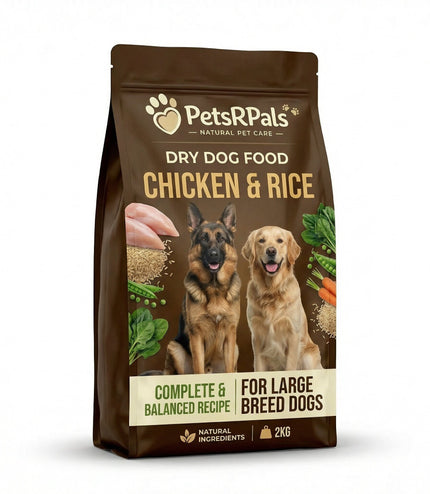 Dry Food for Large Dogs, Chiken & Rice 2KG
