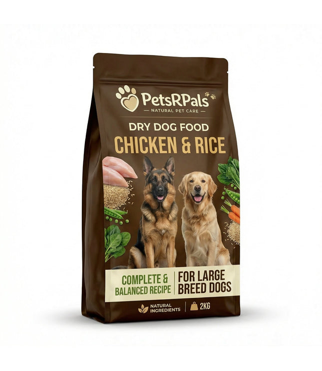 Dry Food for Large Dogs, Chiken & Rice 2KG